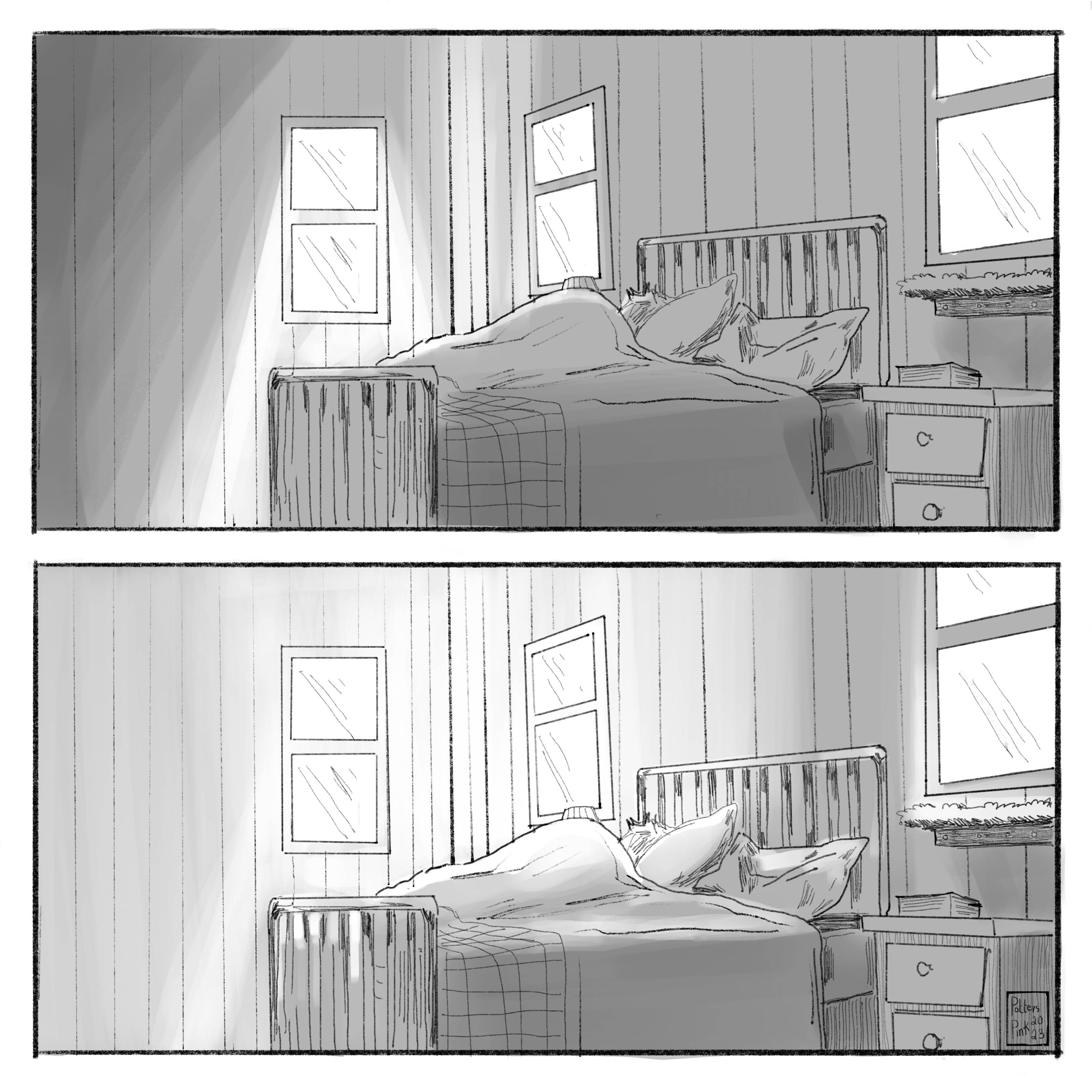 Steve stays in bed, unable to bring himself to get up. Hours pass. 